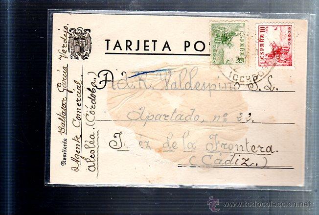 Postkarten: TARJETA POSTAL PUBLICITARIA. BALTASAR GARCIA VERDEJO. ALCOLEA CORDOBA. 1947
