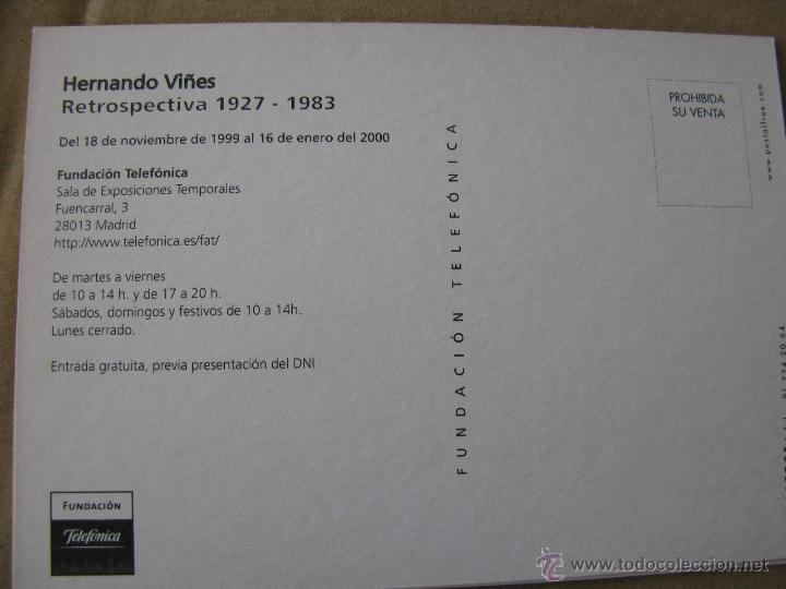 Postales: HERNANDO VI&Ntilde;ES. FUNDACI&Oacute;N TELEF&Oacute;NICA. 1999. - Foto 2