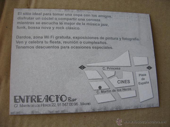 Postales: ENTREACTO BAR. MADRID. - Foto 2