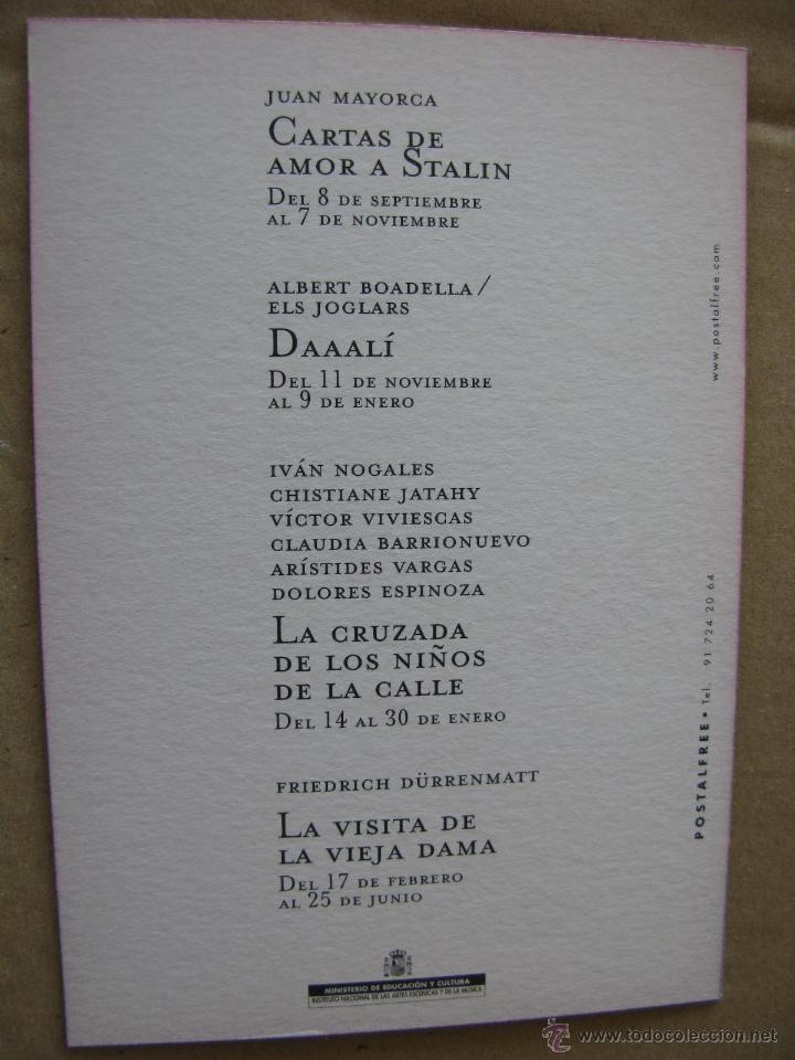 Postales: CENTRO DRAMATICO NACIONAL. TEMPORADA 1999/2000. - Foto 2