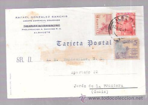 Postales: TARJETA POSTAL PUBLICITARIA. RAFAEL GONZALEZ SANCHIS. ALBACETE.