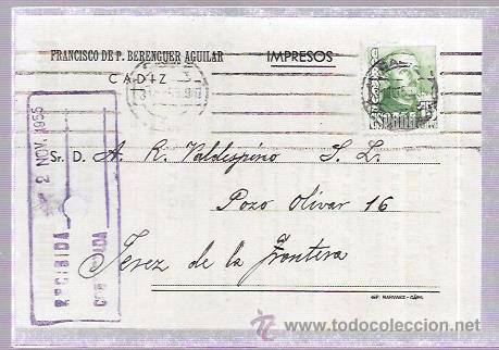Cartoline: TARJETA POSTAL PUBLICITARIA. FRANCISCO DE P. BERENGUER AGUILAR. CADIZ.