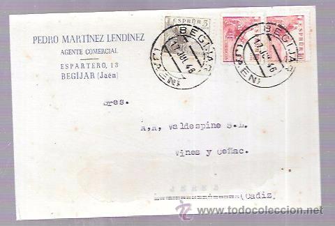Postais: TARJETA POSTAL PUBLICITARIA. PEDRO MART&Iacute;NEZ LEND&Iacute;NEZ. BEG&Iacute;CAR, JAEN.