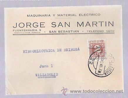 Cartoline: TARJETA POSTAL PUBLICITARIA. MAQUINARIA Y MATERIAL ELECTRICO. JORGE SAN MARTIN. SAN SEBASTIAN.