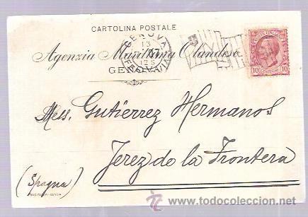 Cartoline: TARJETA POSTAL PUBLICITARIA. AGENZIA MARITTINA OLANDESE. GENOVA.