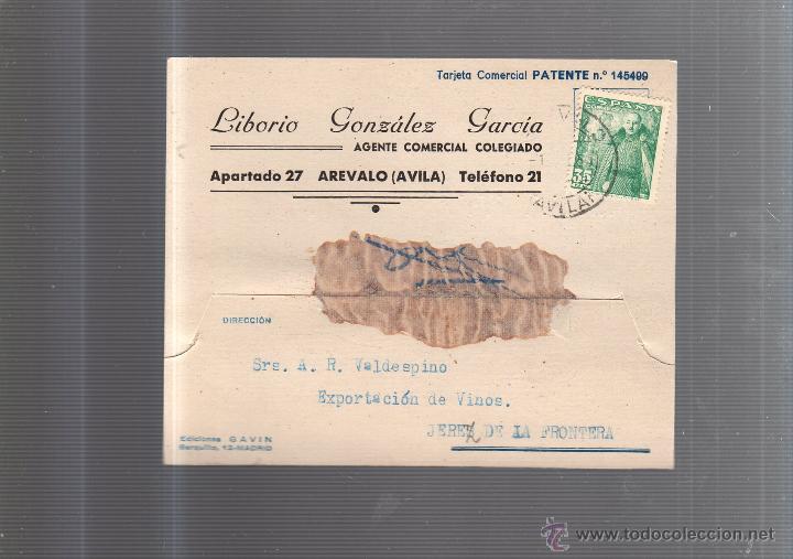 Postkarten: TARJETA POSTAL PUBLICITARIA. LIBORIO GONZALEZ GARCIA. AGENTE COMERCIAL. AREVALO, AVILA. 1950