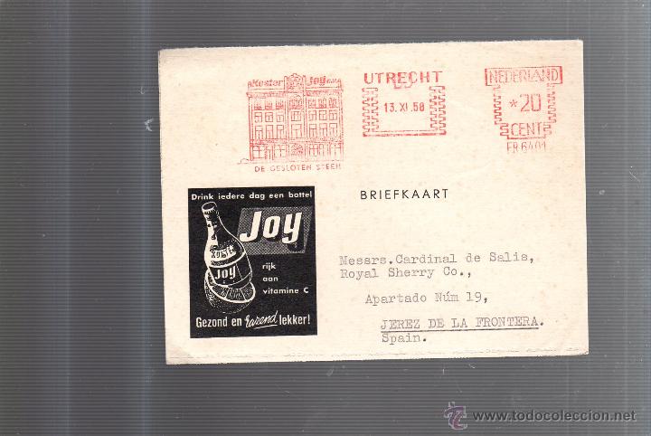 Postkarten: TARJETA POSTAL PUBLICITARIA. JOY. UTRECHT - STATION. 1958