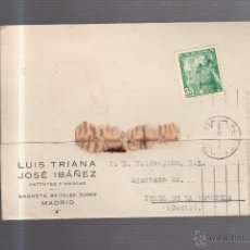 Postales: TARJETA POSTAL PUBLICITARIA. PATENTES Y MARCAS. LUIS TRIANA. JOSE IBAÑEZ. TRIANA & CIA. MADRID. 1950