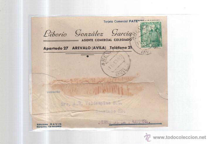 Postcards: TARJETA POSTAL PUBLICITARIA. LIBORIO GONZALEZ GARCIA. AGENTE COMERCIAL. AVILA. 1950
