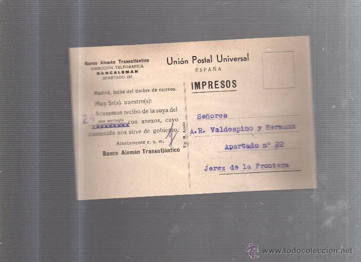 Postcards: TARJETA POSTAL PUBLICITARIA. BANCO ALEMAN TRANSATLANTICO. BANCALEMAN.
