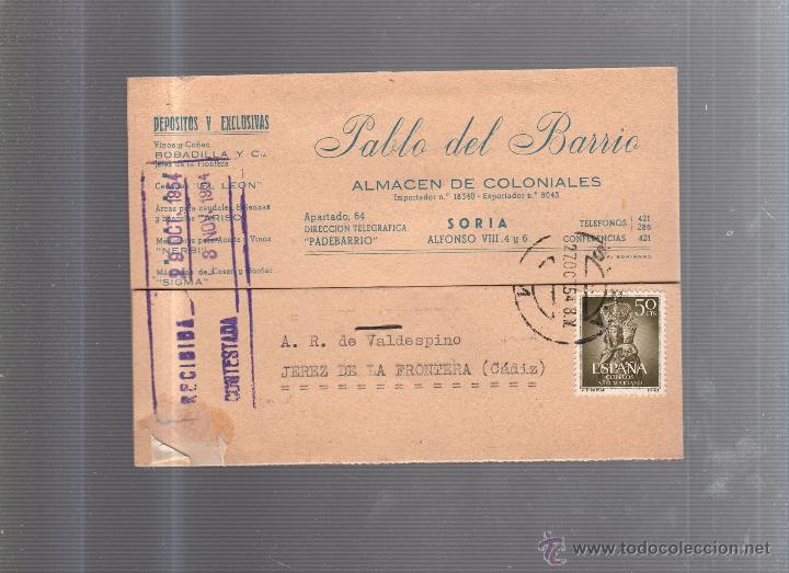 Postcards: TARJETA POSTAL PUBLICITARIA. VINOS Y CO&Ntilde;AC. BOBADILLA Y Cia. PABLO DEL BARRIO. COLONIALES. 1954