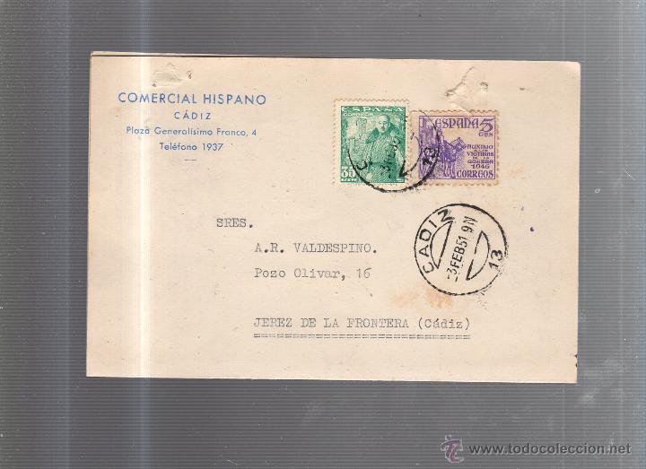 Postcards: TARJETA POSTAL PUBLICITARIA. COMERCIAL HISPANO. CADIZ. MAQUINAS DE ESCRIBIR. 1951