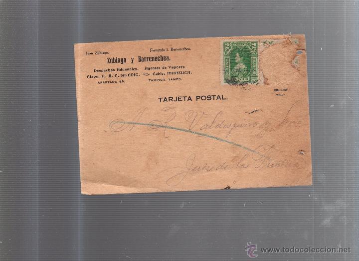 Postcards: TARJETA POSTAL PUBLICITARIA. ZUBIAGA Y BARRANECHEA. AGENTE DE VAPORES. MEXICO. 1913