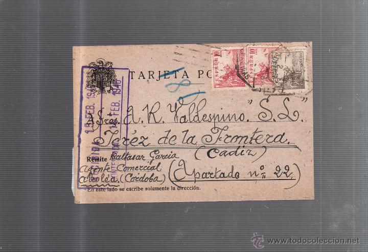 Postkarten: TARJETA POSTAL PUBLICITARIA. BALTASAR GARCIA. ALCOLEA, CORDOBA. 1946.
