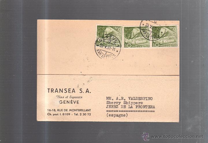 Postkarten: TARJETA POSTAL PUBLICITARIA. VINOS Y LICORES. TRANSEA. GENOVA. 1951
