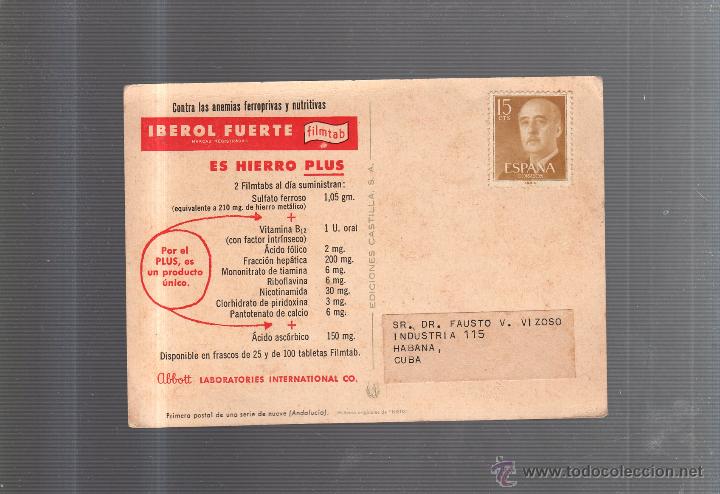Postkarten: TARJETA POSTAL PUBLICITARIA. IBEROL FUERTE. FILMTAB. DORSO TRAJE TIPICO REGIONAL DE ANDALUCIA.