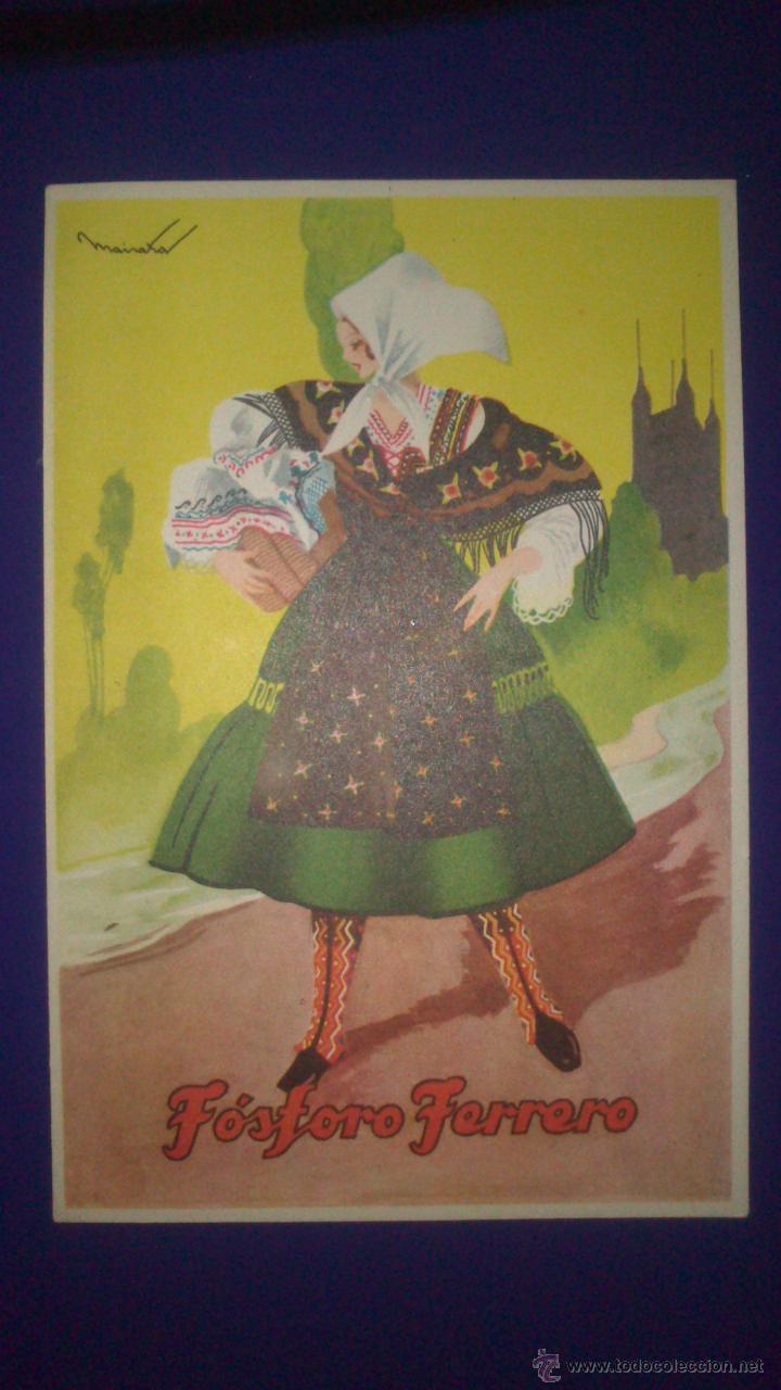Postales: POSTAL PUBLICIDAD FOSFORO FERRERO, CASTILLA LA NUEVA,, ILUSTRADOR MAIRATA, A&Ntilde;OS 50