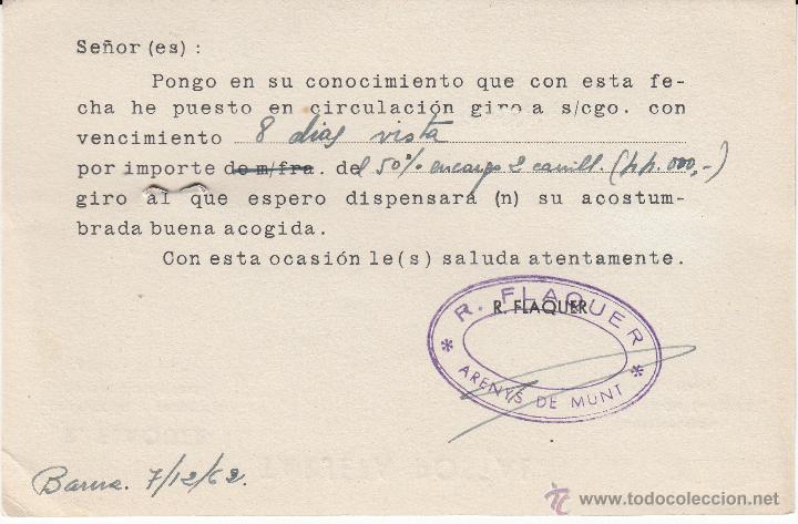 Postales: TARJETA POSTAL COMERCIAL DE R.FLAQUER DE ARENYS DE MUNT - Foto 2