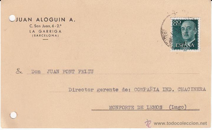 Postales: TARJETA POSTAL COMERCIAL DE JUAN ALOGUIN A. DE LA GARRIGA - Foto 1