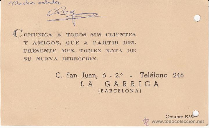 Postales: TARJETA POSTAL COMERCIAL DE JUAN ALOGUIN A. DE LA GARRIGA - Foto 2