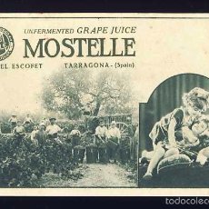 Postales: POSTAL PUBLICITARIA DE MOSTELLE, DE RAFAEL ESCOFET DE TARRAGONA. Lote 55821213