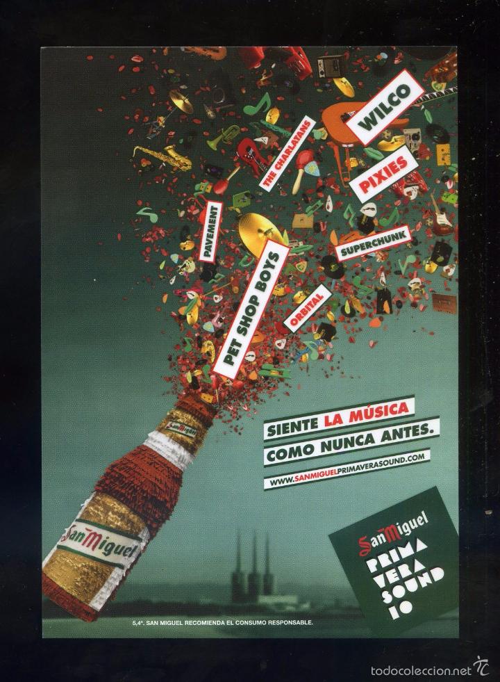 Postales: Cerveza *San Miguel - Primavera Sound 2010* Imp. Postalfree. Nueva.