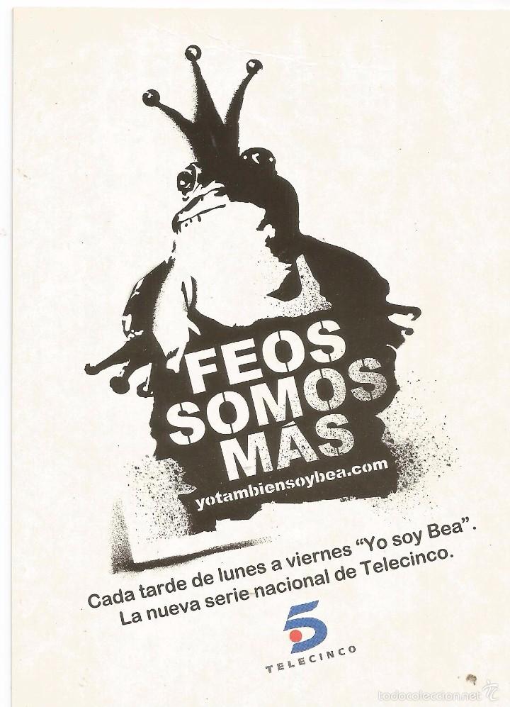 Postales: :::: LC664 - POSTAL - FEOS SOMOS MAS - TELECINCO - Foto 1