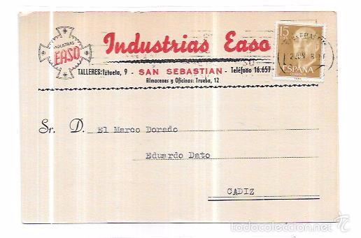 Cartoline: TARJETA POSTAL PUBLICITARIA. INDUSTRIAS EASO. SAN SEBASTIAN.
