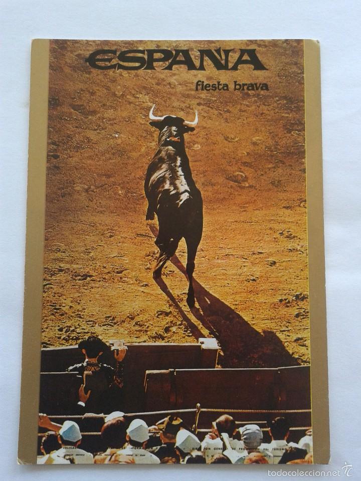 Postais: POSTAL -- ESPA&Ntilde;A  - FIESTA BRAVA - CARTELES TURISTICOS DE ESPA&Ntilde;A -- SIN USO -- CON PUBLICIDAD --