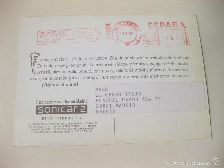 Postales: POSTAL PUBLICITARIA DE LAS REBAJAS DE SONICAR 2 DE 1994 - Foto 2