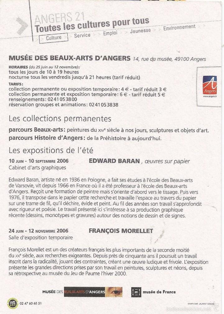 Postales: :::: PN655 - POSTAL - MUS&Eacute;E DES BEAUX-ARTS D&acute;ANGERS - Foto 2