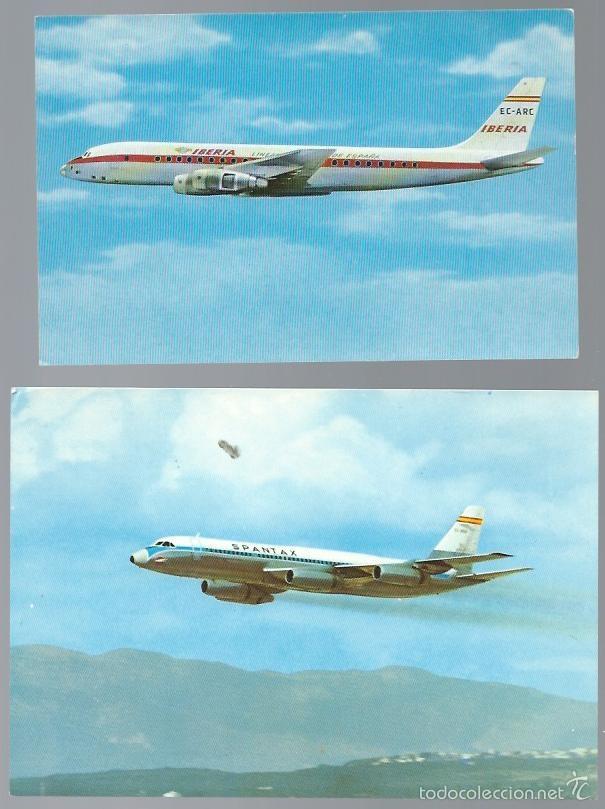 Postales: 2 POSTALES PUBLICITARIAS DE - IBERIA y SPANTAX - SIN CIRCULAR - Foto 1