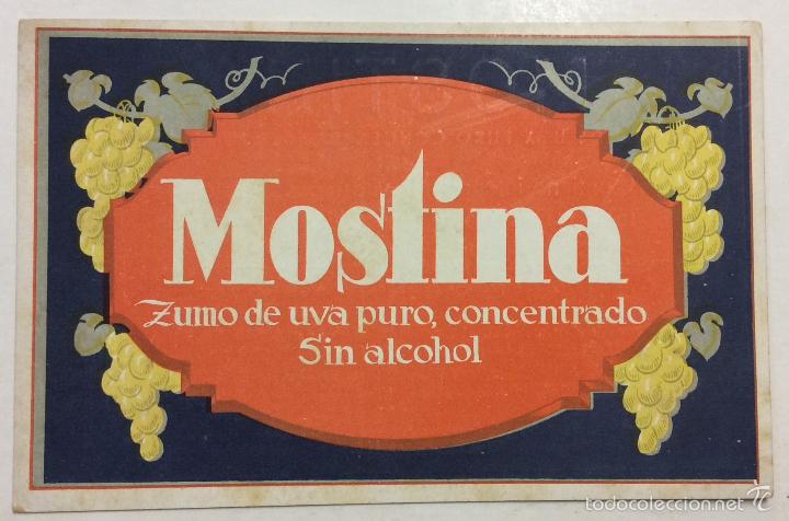 Cartoline: MOSTINA. ZUMO DE UVA PURO CONCENTRADO SIN ALCOHOL. MOSTO.