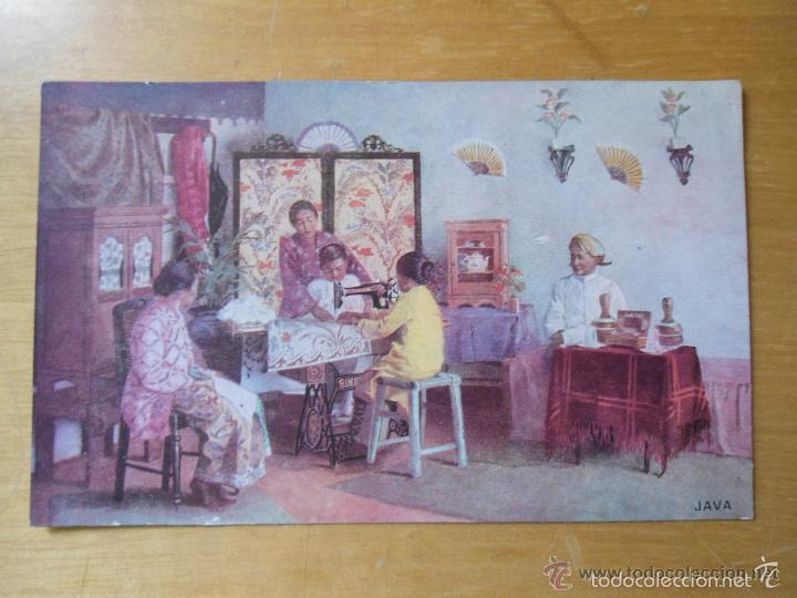 Postales: ANTIGUA POSTAL PUBLICIDAD SINGER - JAVA - Foto 1
