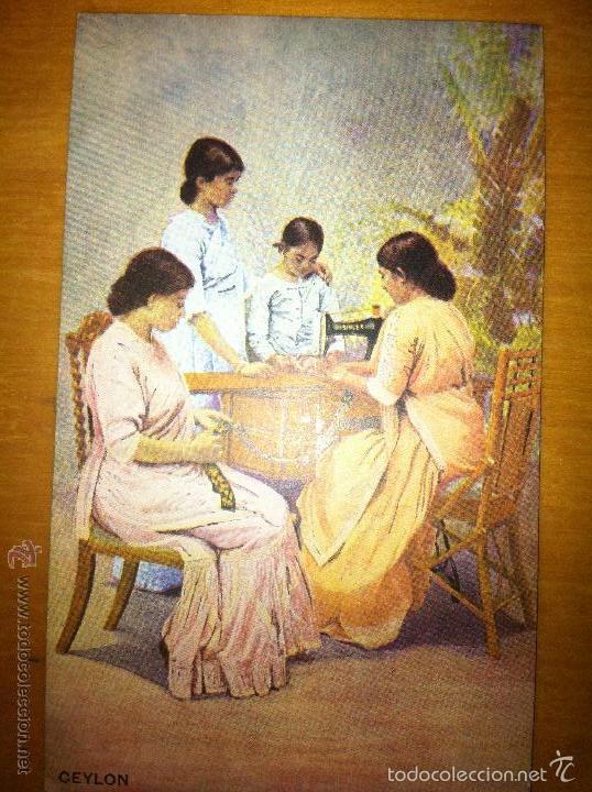 Postales: ANTIGUA POSTAL PUBLICIDAD SINGER - CEYLON - Foto 1