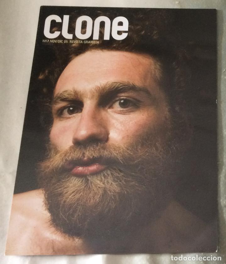 Postales: Postal de hombre barbudo. Publicitaria de revista 'Clone'. Distinta impresi&oacute;n por cada cara. Nueva.