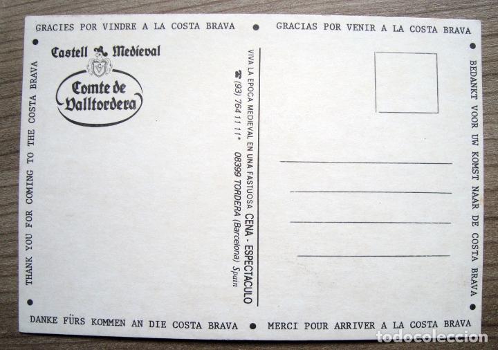 Postales: Postal castell medieval comte de valltordera, cena espectaculo - barcelona - Foto 2