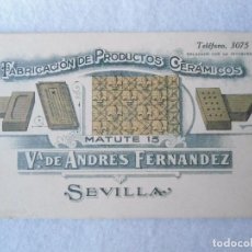 Postales: ANTIGUA POSTAL PUBLICIDAD FABRICA CERAMICAS EN SEVILLA