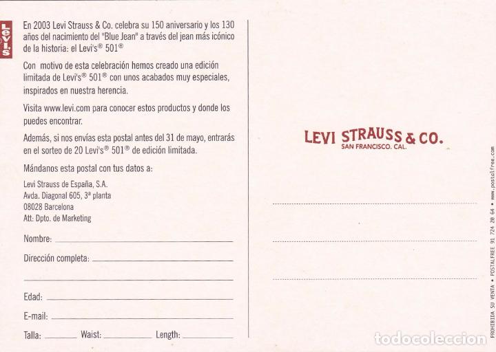 Postales: LEVI STRAUSS 2003. 150 ANIVERSARIO - LEVIS - LEVIS - Foto 2