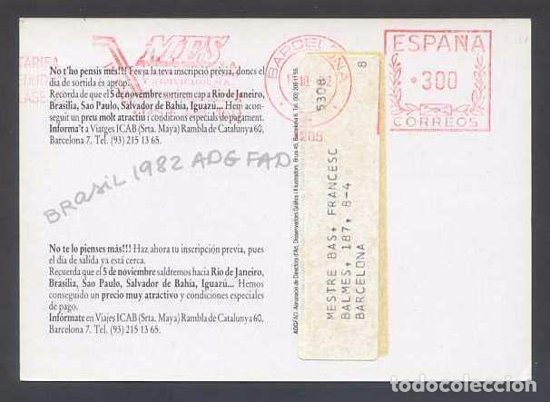 Postales: Barcelona. *Brasil 1982 ADGFAD* Circulada 1982. - Foto 2