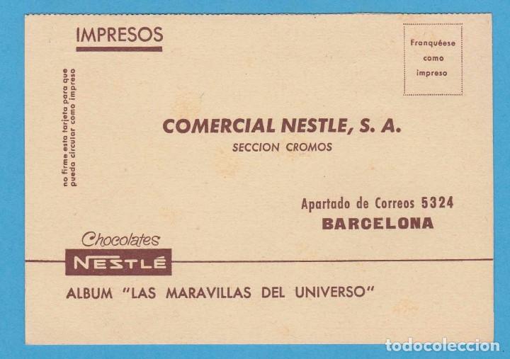 Postales: COMERCIAL NESTL&Eacute;, S.A. IMPRESO PARA COLECCIONISTAS DEL ALBUM LAS MARAVILLAS DEL UNIVERSO II
