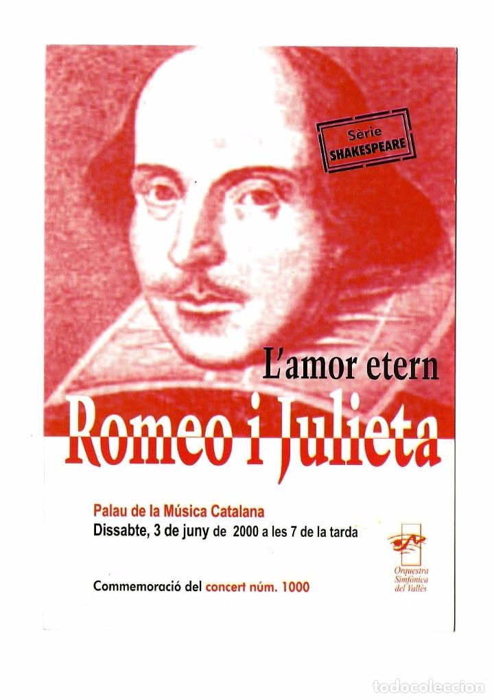 Postales: TARJETA PUBLICITARIA TIPO POSTAL POST CARD ROMEO Y I JULIETA AND JULIET SERIE SHAKESPEARE. CATALUNYA