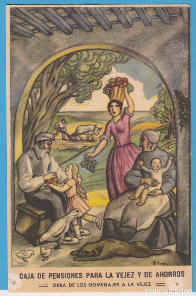 Postais: OBRA DE LOS HOMENAJES A LA VEJEZ. CAJA DE PENSIONES PARA LA VEJEZ Y DE AHORROS. D'IVORI. P460