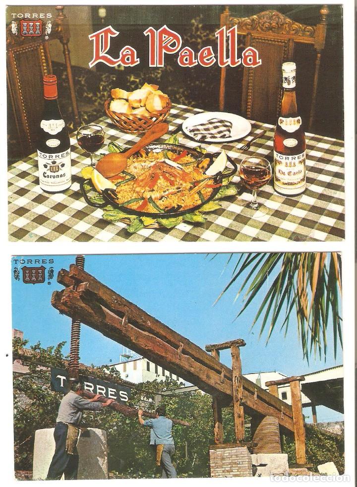 Cartoline: PUBLICIDAD, VINO, BODEGAS TORRES. LOTE DE 2 POTALES, SIN CIRCULAR