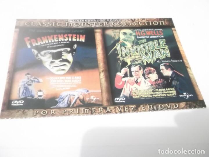 Postales: POSTAL A&Ntilde;O 1995 - CLASSIC MONSTER COLLECTI&Oacute;N - FRANKENSTEIN- THE INVISIBLE MAN -