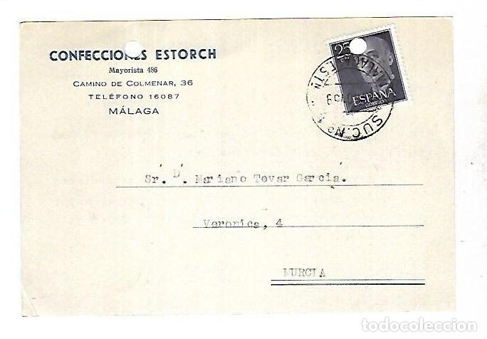 Cartoline: TARJETA POSTAL. PUBLICITARIA. CONFECCIONES ESTORCH. MALAGA. VER