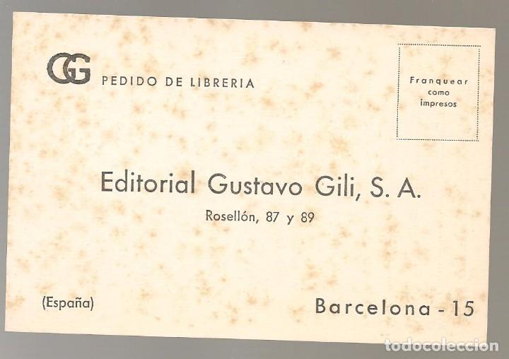 Postales: POSTAL comercial EDITORIAL GUSTAVO GILI,