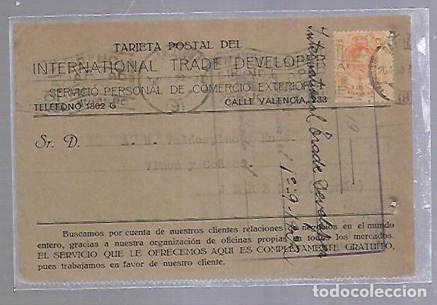Postcards: TARJETA POSTAL PUBLICITARIA. INTERNATIONAL TRADE DEVELOPER. 1922