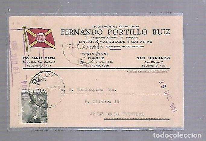 Postkarten: TARJETA POSTAL PUBLICITARIA. FERNANDO PORTILLO RUIZ. CADIZ. 1951