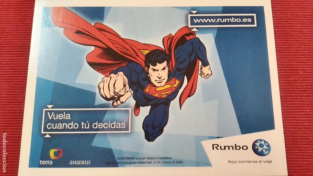 Postales: Postal publicitaria. Publicidad de empresaS Terra y Rumbo ( Dibujo de SUPERMAN)